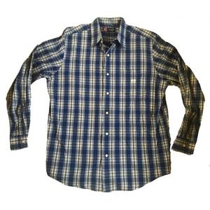 Mens Large Chaps Button Down Plaid Check shirt